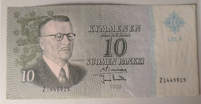 10 Markkaa 1963 Litt. A Z1445915
