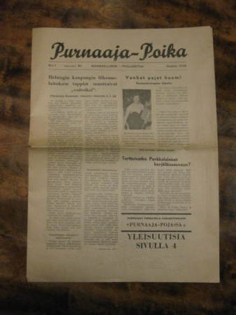 Sanomalehti: Purnaaja-Poika nro 1 / 1956