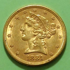 USA 5 Dollars 1881 - pikkukuva 1
