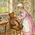 Jänis sairaanhoitajana, nalle potilaana - pikkukuva 1