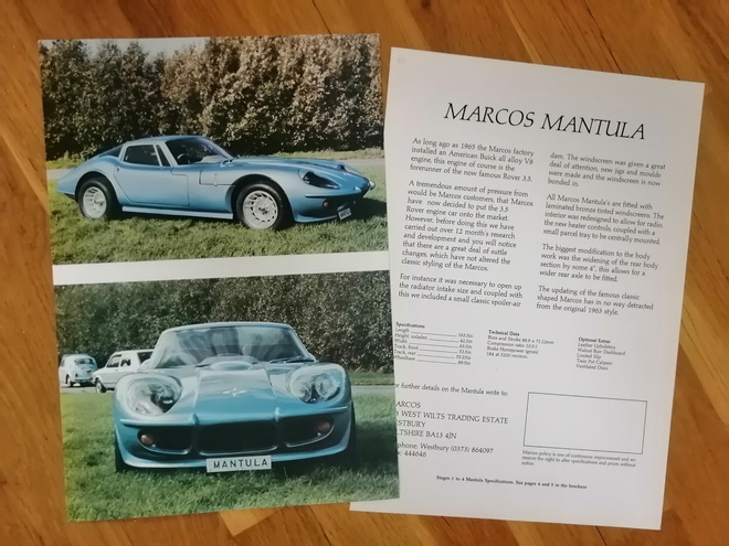 1984 Marcos Mantula V8 esite - KUIN UUSI