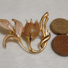 Vintage emaloitu solki Gold plated rintakoru rintaneula - pikkukuva 2