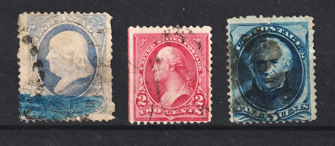 USA 1873-1894 merkkejä leimattuna.