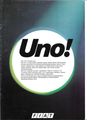 1983 Fiat Uno esite - suom - KUIN UUSI - 24 sivua