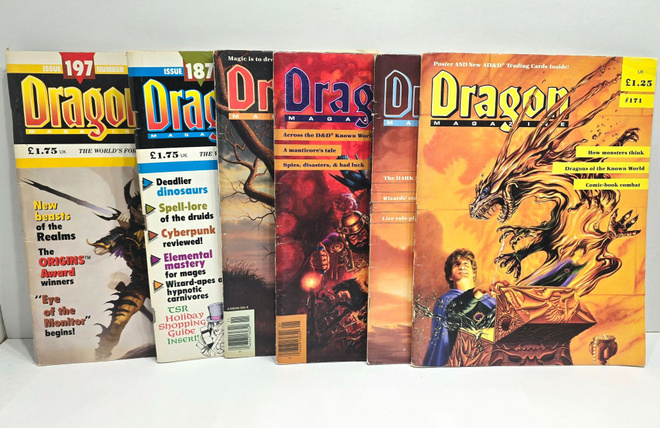 6kpl Dragon Magazine lehtiä