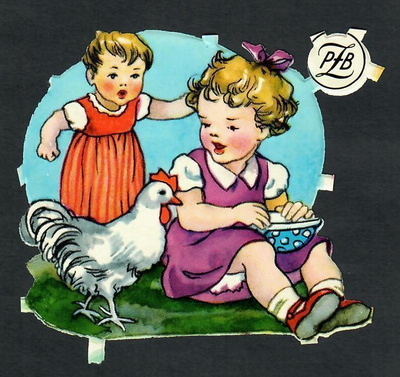 PZB 1333 - Pienet tytöt ja kana