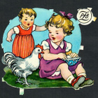 PZB 1333 - Pienet tytöt ja kana - pikkukuva 1