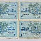 4 Seteliä 5 mk 1963 Litt B Sarjat V U Ä N - pikkukuva 1