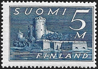 1930 M-30 Olavinlinna 5 mk tummansinin ** LaPe 155 c SP Lm4