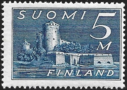 1930 M-30 Olavinlinna 5 mk tummansinin ** LaPe 155 c SP Lm4