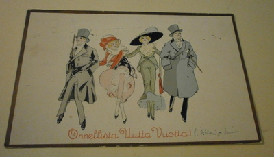 Herrasväen muotia, uuden vuoden kortti, p. 1918