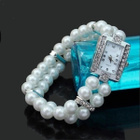 112 .. Kristalli Faux Pearl Square Dial .. Rannekello - pikkukuva 5