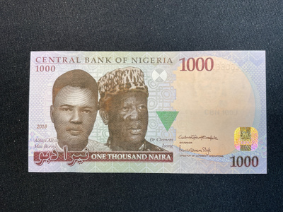Central bank of Nigeria - 1000 Naira 2019