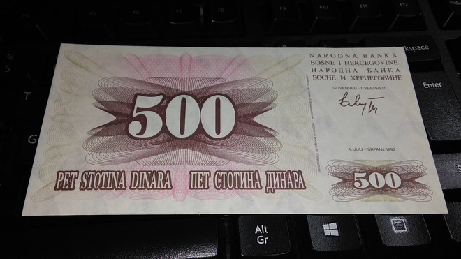 Bosnia Herzegovina 500 dinars 1992 P14 UNC