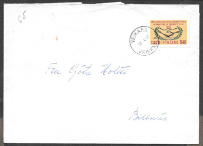 Postilähetys - Kvl yhteist. (LAPE 596) Veikars 17.4.1967
