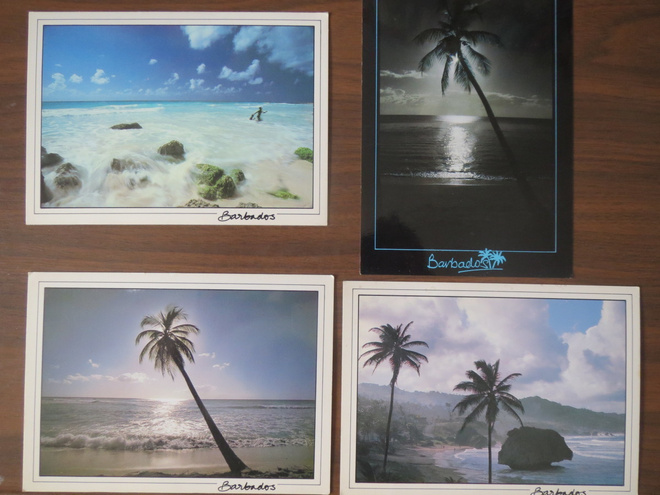 Barbados 1980-luku neljä maisemakorttia