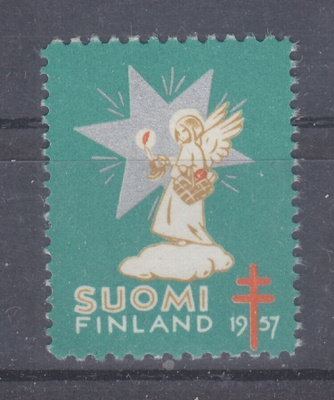 1957 TUB joulumerkki ** postituoreena.