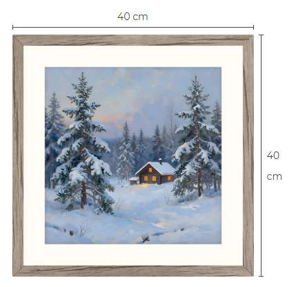 Uusi uniikki Talvimaisema art print taulu 40 cm x 40 cm
