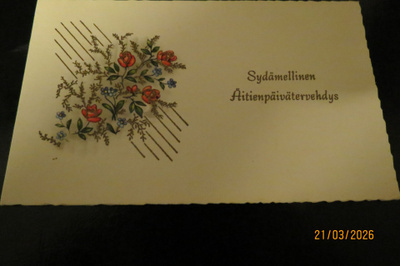 VANHA ÄITIENPÄIVÄKORTTI KÄYTTÄMÄTÖN