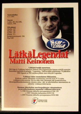Matti Keinonen Lukko Lätkälegendat