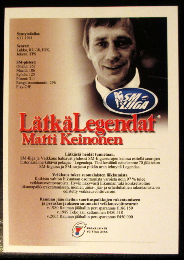 Matti Keinonen Lukko Lätkälegendat