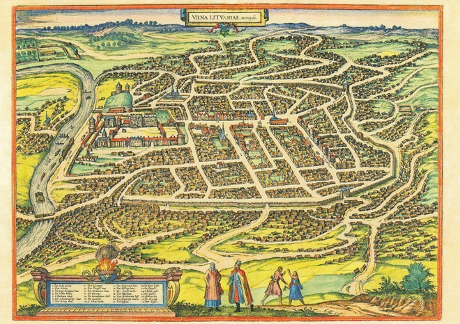 Vanha kartta Vilna (postikortti)