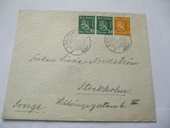 1941 Mäntsälä sens kuori Tukholmaan