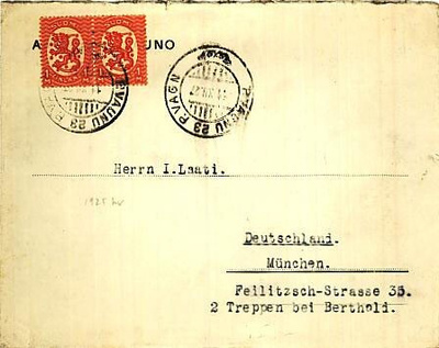 M17 1mk A hr W1 pari kirje Saksaan