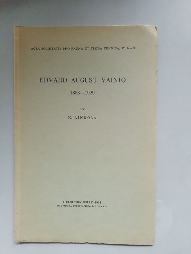 Edvard August Vainio 1853-1929