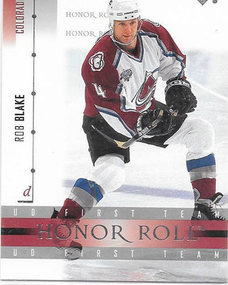 2001-02 UD Honor Roll #41 Rob Blake Colorado Avalanche