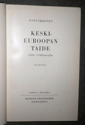 Onni Okkonen : Keski - Euroopan taide 1400-1500 luvulla