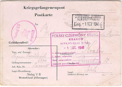 Saksa sotavankikortti 1941 Puolaan