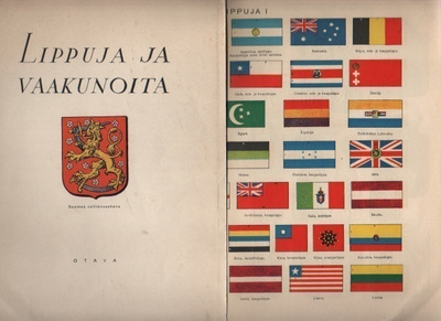 Lippuja ja vaakunoita, Otava 1931, 4 lehteä, nid., K3