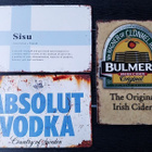 SISU Absolut Vodka ja Bulmers cider peltikyltit - pikkukuva 1