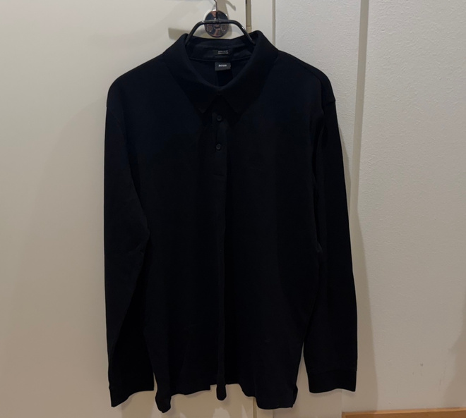 Hugo Boss musta pitkähihainen pikee XXL