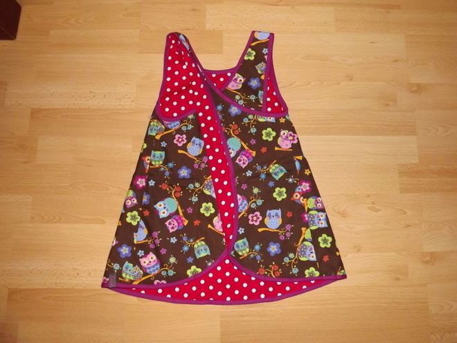 Pöllö polka dot peppiessu 122cm, käsityötä, UUSI!
