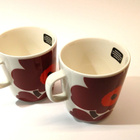 Marimekko Unikko muki 4 dl viininpun-punainen-valkoinen 2kpl - pikkukuva 2