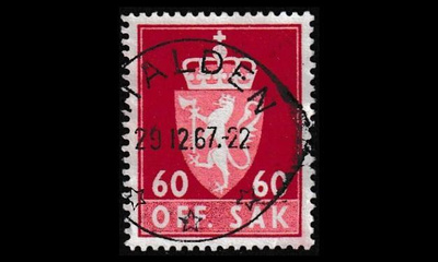 Norja 89x o Virkamerkki 60 öre x-pap (1962)