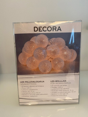 DECORA: LED-pallovalosarja paristoilla 20 LED, uusi