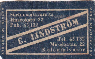 Helsinki, E. Lindström, Museokatu 22     8/3
