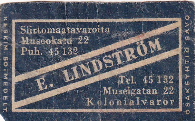 Helsinki, E. Lindström, Museokatu 22     8/3