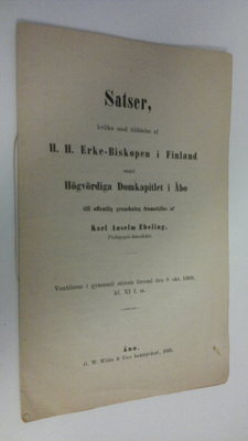 Karl Anselm Ebeling : Satser, hvilka med tillätelse af H....