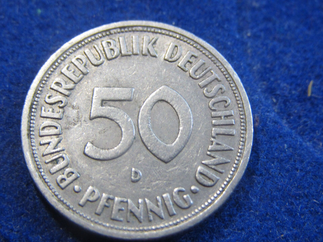 50 pfennig 1950D. Länsi-Saksa. West Germany
