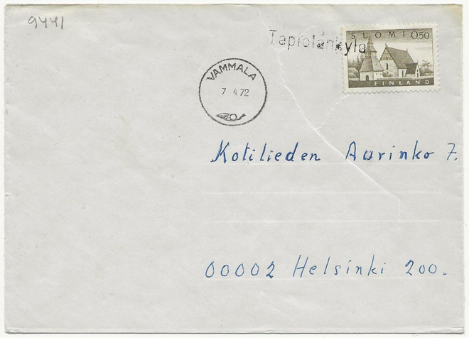 Rivileima Tapiolankylä (Vammala) kuorella -72
