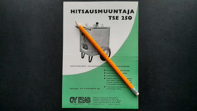 ESAB TSE 250 hitsausmuuntaja esite 1961