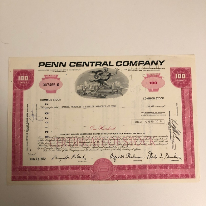 Penn Central Company osakekirja