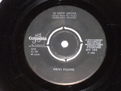 PÄIVI PAUNU - Oi Niitä Aikoja - LP 1969 suomi pop VG++