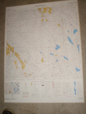 Kartta VALLEUSSUO 72x54cm Topografinen kartta