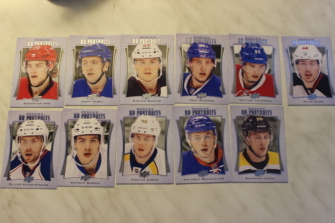 2016-17 Upper Deck Rookie Portraits kortteja alk. 1,0e