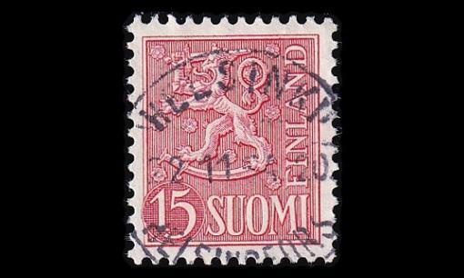 431 o Leijona 15 mk loisto Helsinki 2.11.54 (1954)